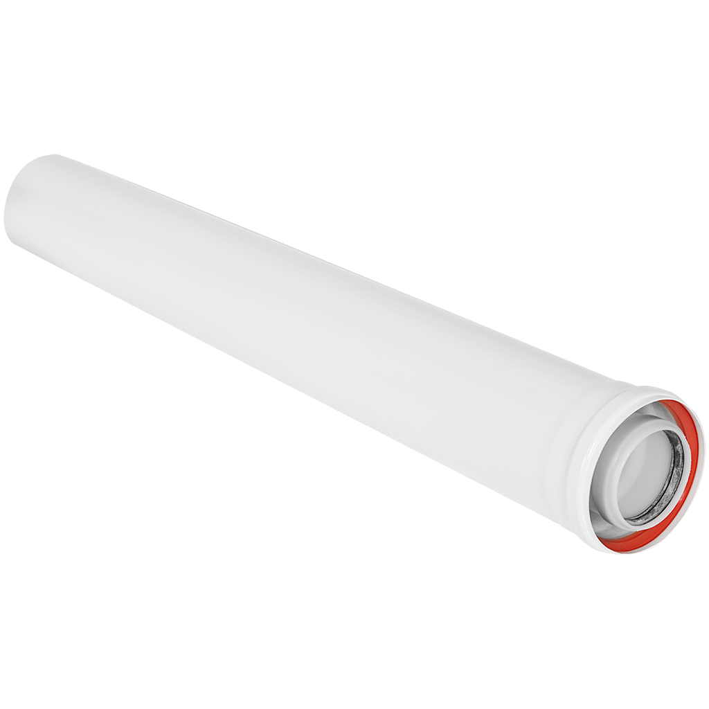 Удлинитель дымохода конденсационный коаксиальный ROMMER D80(п-м)/125(м-п), L1000 — фото, характеристики