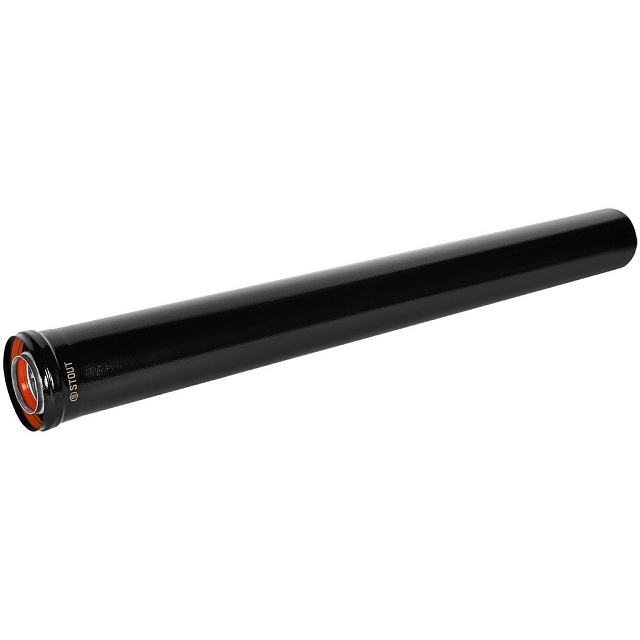 STOUT Удлинитель дымохода традиц. коакс. D60(п-м)/100(п-м), L1000, ЧЕРНЫЙ — фото, характеристики