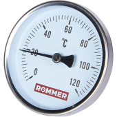 ROMMER Термометр биметаллический 80 мм 120 градусов с погружной гильзой 50 мм 1/2 — фото, характеристики, купить в EJSK-CLIMBO
