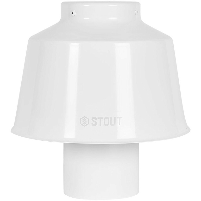 STOUT SCR-0080-800002 STOUT Оголовок вертикальный с ветрозащитой традиц. D80(п) БЕЛЫЙ широкий — фото, характеристики
