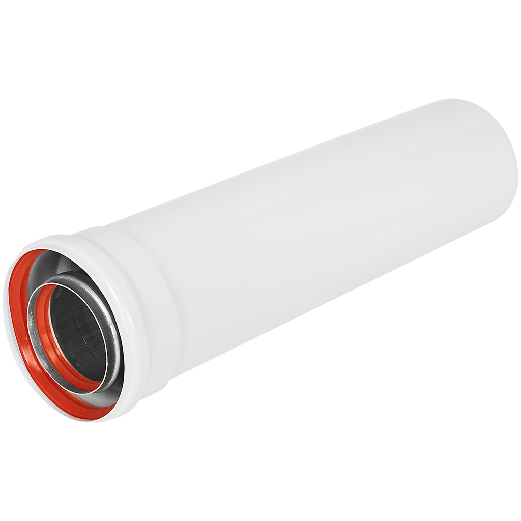 Удлинитель дымохода традиционный коаксиальный ROMMER D80(п-м)/125(м-п), L500 — фото, характеристики