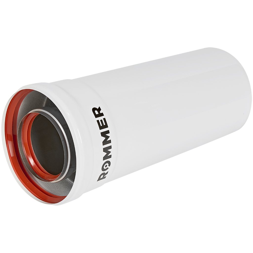 Удлинитель дымохода ROMMER INOX Line традиционный коаксиальный D60/100, L 250мм — фото, характеристики