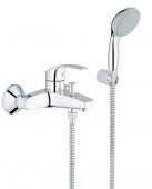 Смеситель для ванны GROHE Eurosmart с душевым набором (настенный держатель, ручной душ), 33302002 — фото, характеристики, купить в EJSK-CLIMBO