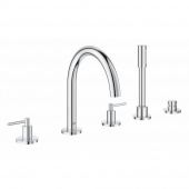 Смеситель для ванны GROHE Atrio New на 5 отверстий с ручным душем и переключателем, хром (19922003) — фото, характеристики, купить в EJSK-CLIMBO