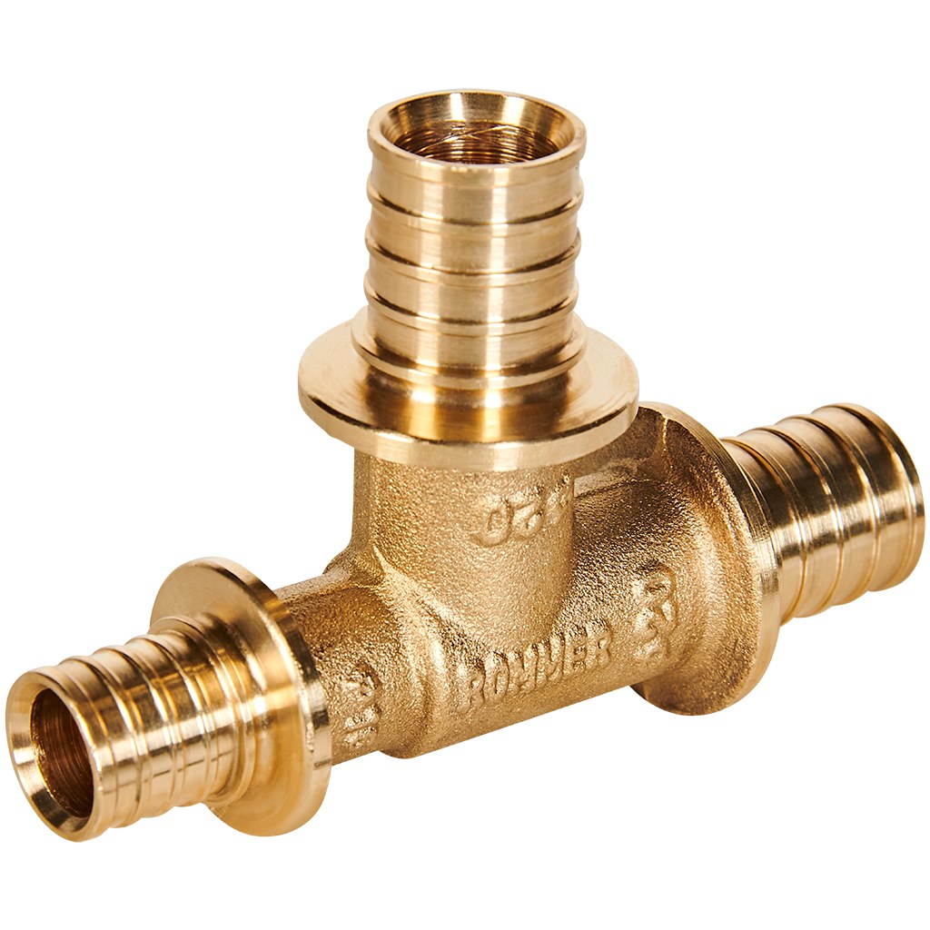 Тройник переходной ROMMER 20x20x16 для труб из сшитого полиэтилена аксиальный — фото, характеристики