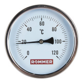 ROMMER Термометр биметаллический 100 мм 120 градусов с погружной гильзой 100 мм 1/2 — фото, характеристики, купить в EJSK-CLIMBO