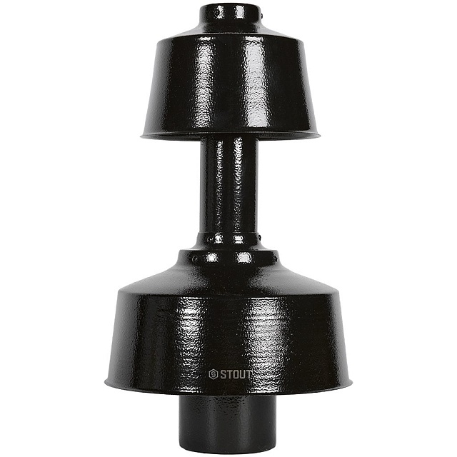 STOUT Оголовок вертикальный с ветрозащитой традиц. коакс. D60(п)/100(п) ЧЕРНЫЙ широкий — фото, характеристики