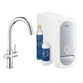 Смеситель для кухни GROHE Blue Home с функциями фильтрации, охлаждения и газирования водопроводной воды (фильтр в комплекте), хром (31455000) — фото, характеристики, купить в EJSK-CLIMBO