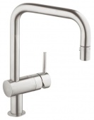 Смеситель для кухни GROHE Minta с выдвижным U-изливом/лейкой, 32322DC0 — фото, характеристики, купить в EJSK-CLIMBO