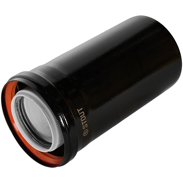 STOUT Удлинитель дымохода конденсац. коакс. D80(п-м)/125(п-м), L250, ЧЕРНЫЙ — фото, характеристики