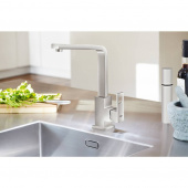 Смеситель для кухни GROHE Eurocube, суперсталь (31255DC0) — фото, характеристики, купить в EJSK-CLIMBO