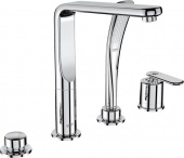 Смеситель для ванны GROHE Veris с душевым гарнитуром (на бортик ванны), 4 отверстия, 19373000 — фото, характеристики, купить в EJSK-CLIMBO