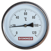 ROMMER Термометр биметаллический 100 мм 120 градусов с погружной гильзой 50 мм 1/2 — фото, характеристики, купить в EJSK-CLIMBO