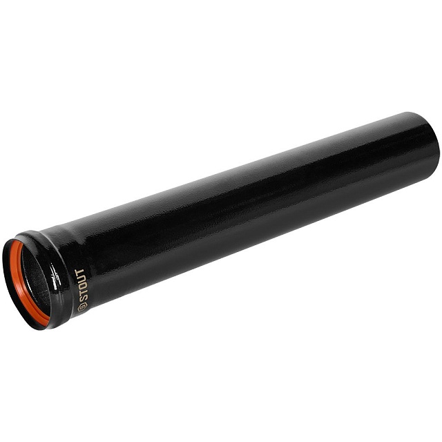 STOUT Удлинитель дымохода традиц. D80(п-м), L500, ЧЕРНЫЙ — фото, характеристики