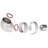 RCA-6010-210190 Начальный участок 90 гр. 60/100  хомут в комплекте + втулка D60 L-50 — фото, характеристики, купить в EJSK-CLIMBO