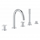 Смеситель для ванны GROHE Atrio New с душевым гарнитуром (на бортик ванны), 5 отверстий, хром (19923003) — фото, характеристики, купить в EJSK-CLIMBO
