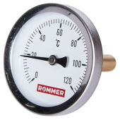 ROMMER Термометр биметаллический 63 мм 120 градусов с погружной гильзой 50 мм 1/2 — фото, характеристики, купить в EJSK-CLIMBO
