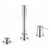 Смеситель для ванны GROHE Essence+ на 3 отверстия с душевым гарнитуром (на бортик ванны, без излива), хром (19976001) — фото, характеристики, купить в EJSK-CLIMBO