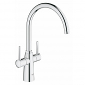 Смеситель для кухни GROHE Ambi с двумя рукоятками, высокий излив, хром (30189000) — фото, характеристики, купить в EJSK-CLIMBO