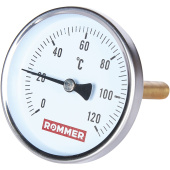 ROMMER Термометр биметаллический 80 мм 120 градусов с погружной гильзой 100 мм 1/2 — фото, характеристики, купить в EJSK-CLIMBO