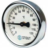 STOUT Термометр биметаллический накладной с пружиной. Корпус Dn 63 мм, 0...120 С, 1"-2" (SIM-0004-630015) — фото, характеристики, купить в EJSK-CLIMBO