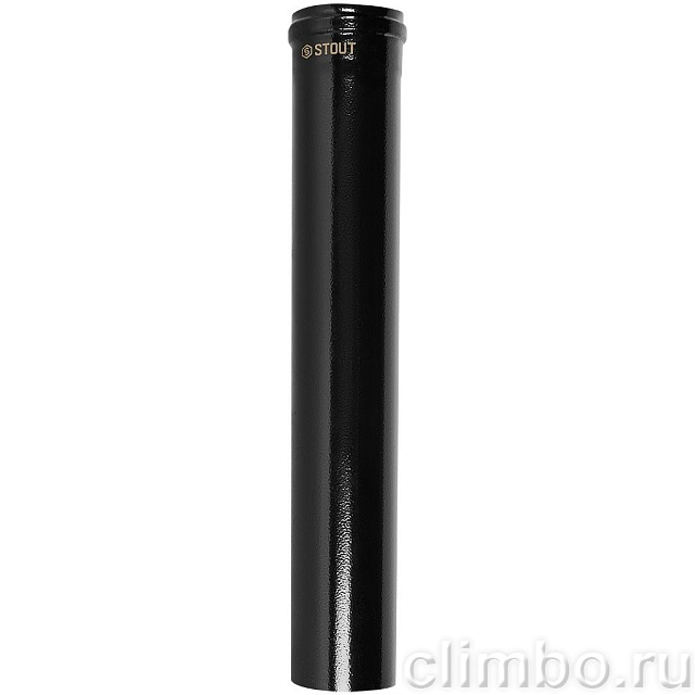 STOUT Удлинитель дымохода традиц. D80(п-м), L500, ЧЕРНЫЙ — фото, детали конструкции