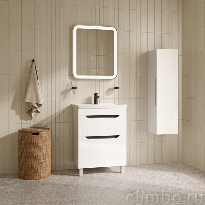Тумба с умывальником, напольная, 60 см, белый, Рэй (Ray), IDDIS, RAY60WFi95K подходит умыв. 4076000i28 — фото, детали конструкции