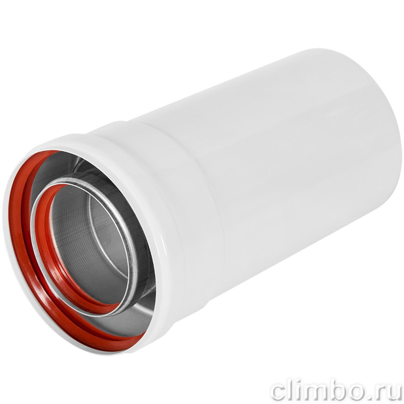 Удлинитель дымохода ROMMER коаксиальный раструбн. 80/125 L 250 — фото, детали конструкции