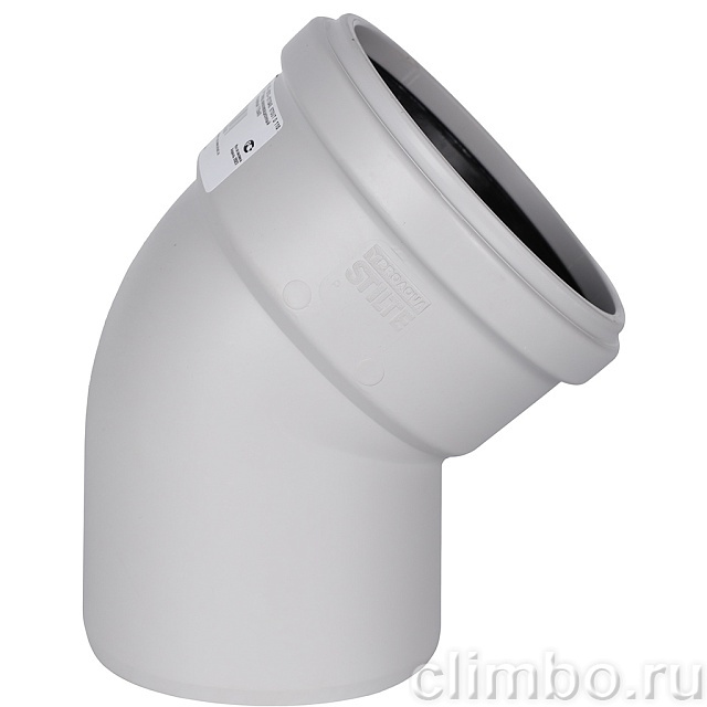 Отвод канализационный бесшумный STOUT D110х45° — фото, детали конструкции