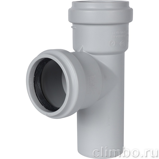Тройник канализационный бесшумный STOUT D58x58/ 87,5° — фото, детали конструкции