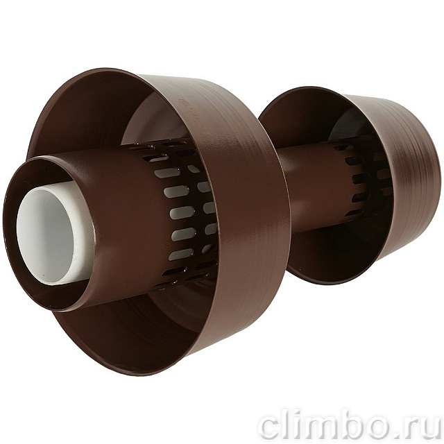 STOUT Оголовок вертикальный с ветрозащитой конденсац. коакс. D80(п)/125(п) КОРИЧНЕВЫЙ широкий — фото, детали конструкции