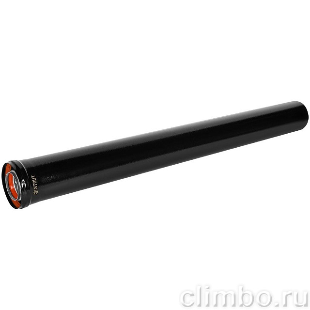 STOUT Удлинитель дымохода традиц. коакс. D60(п-м)/100(п-м), L1000, ЧЕРНЫЙ — фото, детали конструкции