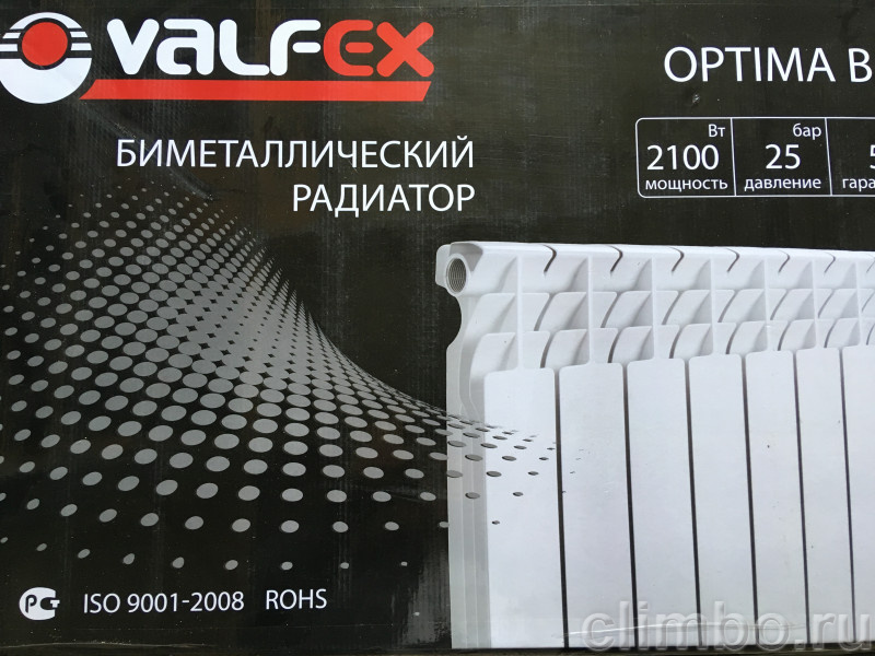 Радиатор VALFEX OPTIMA Version 2.0 биметаллический 500, 12 секций — фото товара