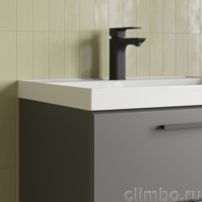 Тумба с умывальником, подвесная, 60 см, серый, Слайд Икс (Slide X), IDDIS, SLX60G0i95K подходит умыв. 4516000i28 — фото, детали конструкции
