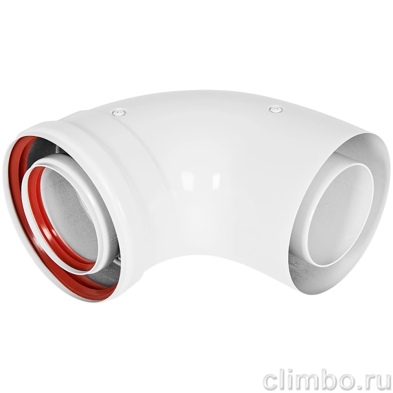 Отвод 90° традиционный коаксиальный ROMMER D80(п-м)/125(п-м) — фото, детали конструкции
