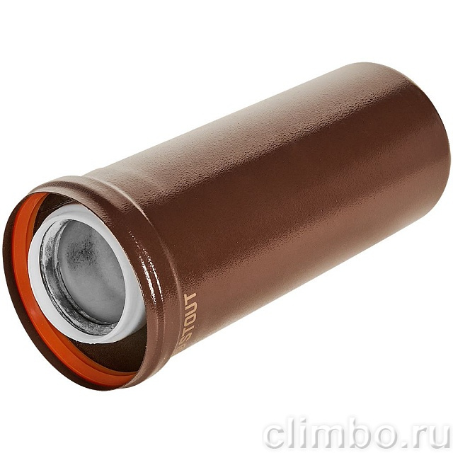 STOUT Удлинитель дымохода конденсац. коакс. D60(п-м)/100(п-м), L250, КОРИЧНЕВЫЙ — фото, детали конструкции