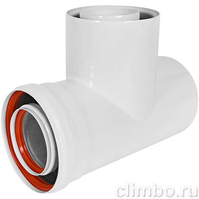 STOUT SCR-8125-000003 STOUT Ревизионный элемент Т-образный традиц. коакс. D80(п-м)/125(п-м) с заглушкой — фото, детали конструкции