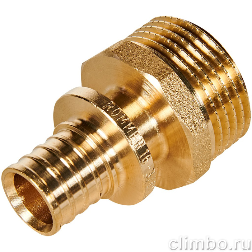 Переходник с наружной резьбой ROMMER 16xG 3/4 для труб из сшитого полиэтилена аксиальный — фото, детали конструкции