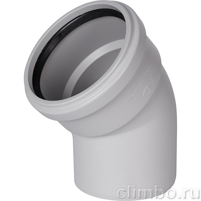 Отвод канализационный бесшумный STOUT D110х45° — фото, детали конструкции