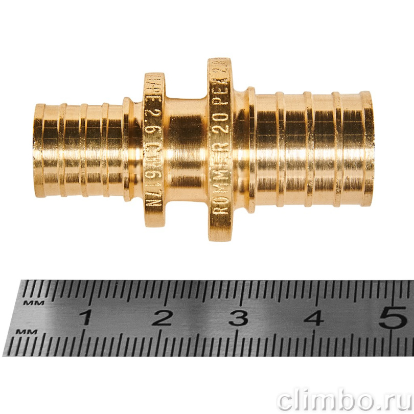 Муфта соединительная переходная ROMMER 20x16 для труб из сшитого полиэтилена аксиальный — фото, детали конструкции