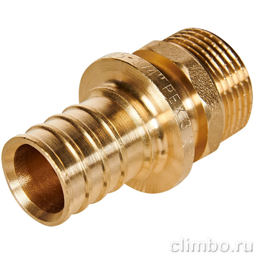 Переходник с наружной резьбой ROMMER 25xG 3/4 для труб из сшитого полиэтилена аксиальный — фото, детали конструкции