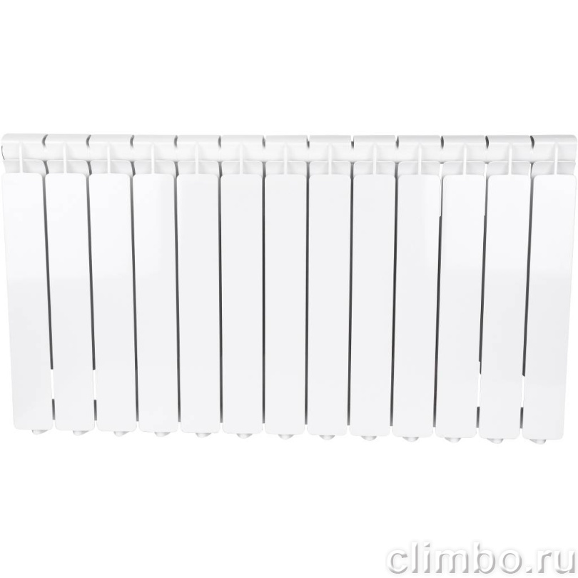 STOUT Bravo 500 13 секций радиатор алюминиевый боковое подключение RAL9010 — фото товара