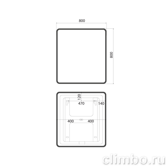 Зеркало с подсветкой и термообогревом, 80 см, Клауд Икс (Cloud X), IDDIS, CLX80T0i98 — фото, детали конструкции