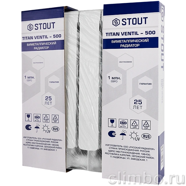 Радиатор биметаллический STOUT TITAN VENTIL 500 5 секций нижнее правое подключение — фото, детали конструкции