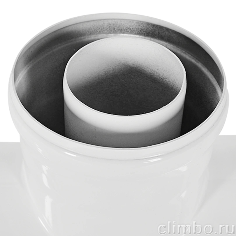 Конденсатоотводчик Т-образный традиционный коаксиальный ROMMER D60(п-м)/100(п-м) (штуцер 1/2) — фото, детали конструкции