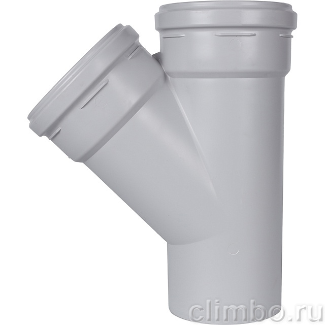 Тройник канализационный бесшумный STOUT D110x110/ 45° — фото, детали конструкции