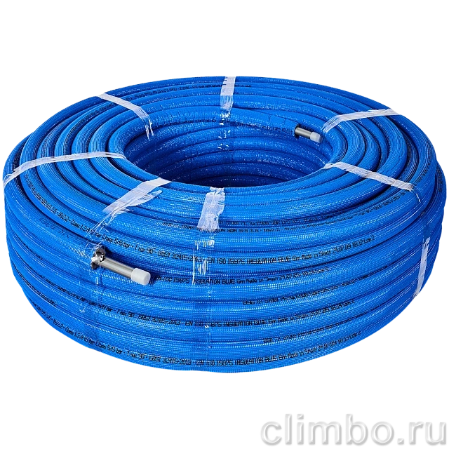Труба STOUT 16х2,2 (бухта 100 метров) PEX-a из сшитого полиэтилена с кислородным слоем, серая в теплоизоляции (синяя) — фото, детали конструкции