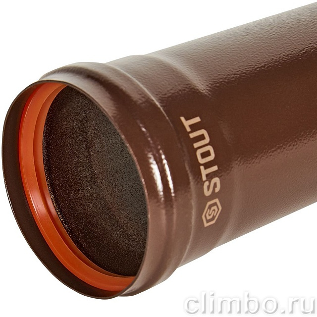 STOUT Удлинитель дымохода традиц. D80(п-м), L500, КОРИЧНЕВЫЙ — фото, детали конструкции