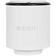 STOUT SCR-0080-250008 STOUT Адаптер моноблочный традиц. для перех. с D60(м)/100(п) на D80(м) с забором воздуха из помещения (без хомута и фланца) — фото, детали конструкции