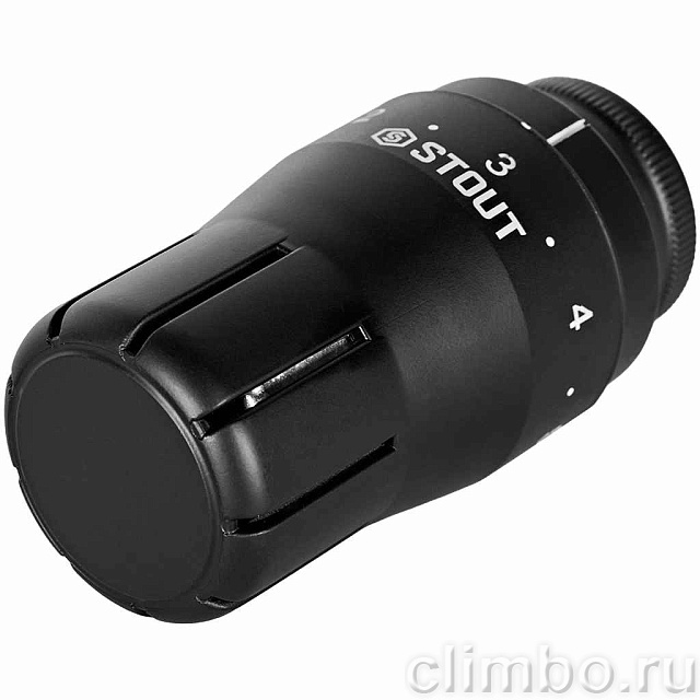 Головка термостатическая STOUT Design черная, жидкостная M30x1,5 — фото, детали конструкции